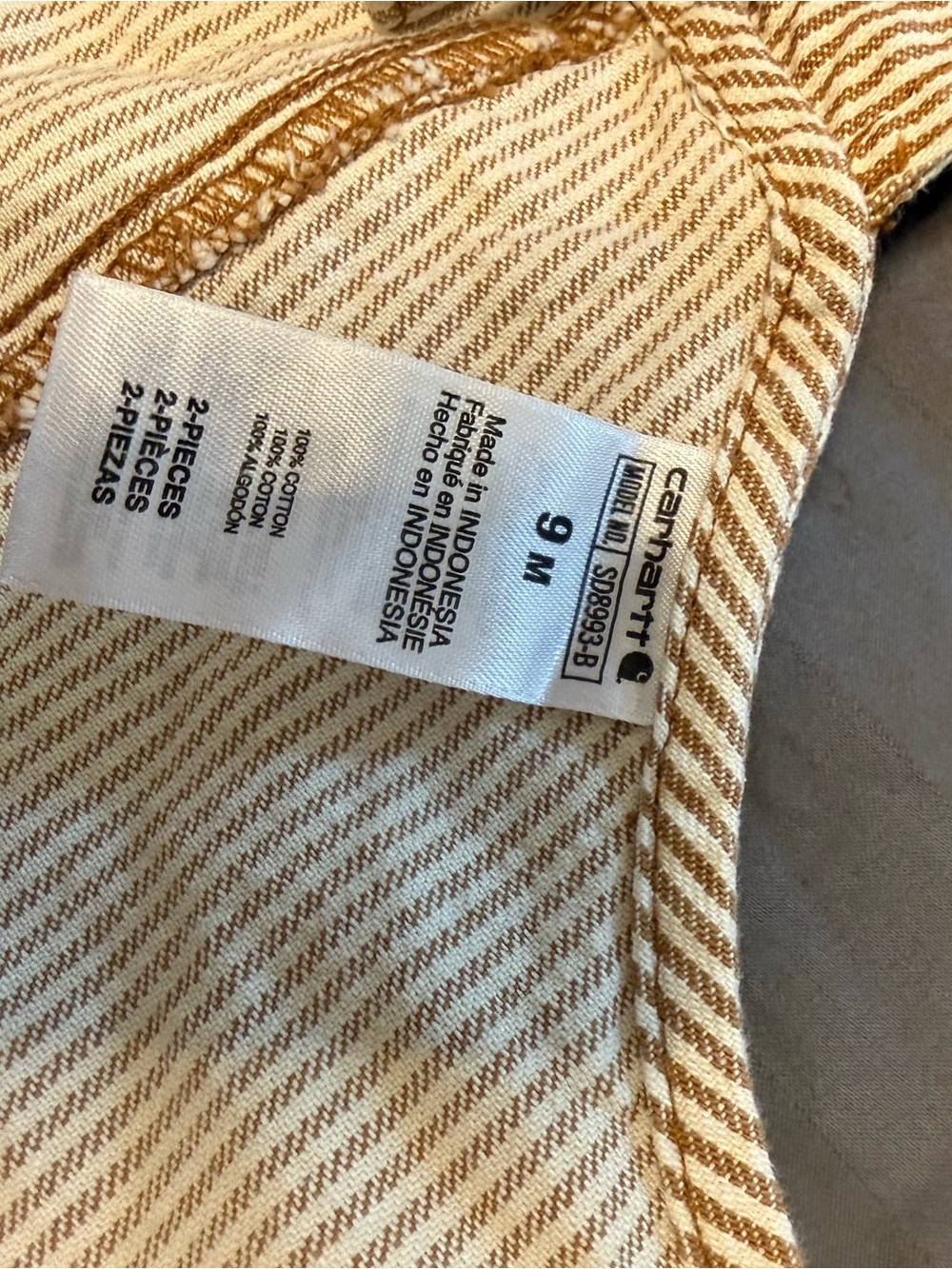 Carhartt Kids Striped jumper Set in Cream and Tan
